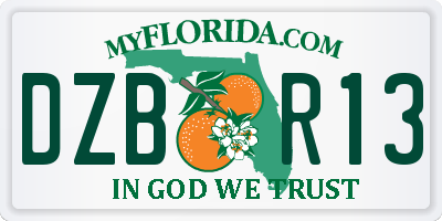 FL license plate DZBR13