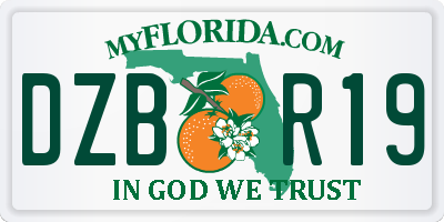 FL license plate DZBR19