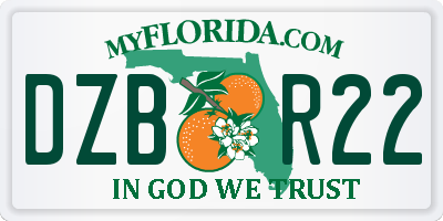 FL license plate DZBR22