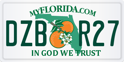 FL license plate DZBR27