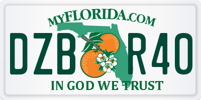 FL license plate DZBR40
