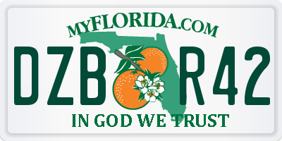 FL license plate DZBR42