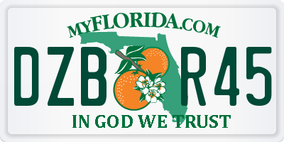 FL license plate DZBR45