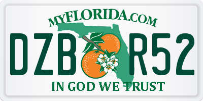 FL license plate DZBR52