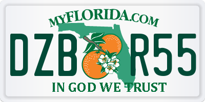 FL license plate DZBR55