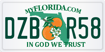 FL license plate DZBR58