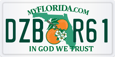 FL license plate DZBR61