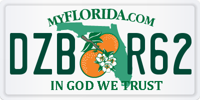 FL license plate DZBR62