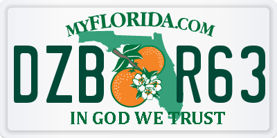 FL license plate DZBR63
