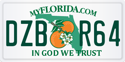 FL license plate DZBR64