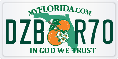 FL license plate DZBR70