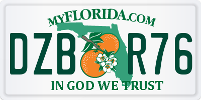 FL license plate DZBR76