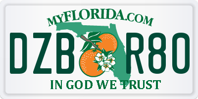 FL license plate DZBR80