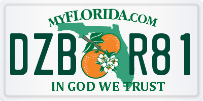 FL license plate DZBR81