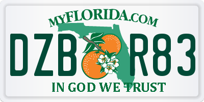 FL license plate DZBR83