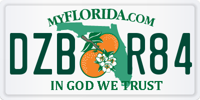 FL license plate DZBR84