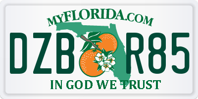 FL license plate DZBR85