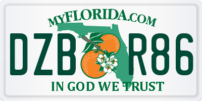 FL license plate DZBR86