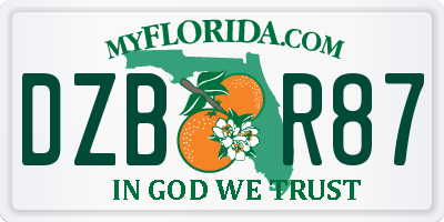 FL license plate DZBR87