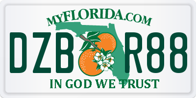 FL license plate DZBR88