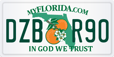 FL license plate DZBR90