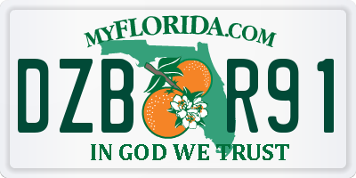 FL license plate DZBR91