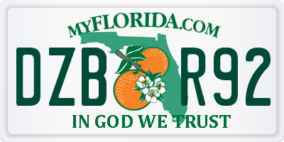 FL license plate DZBR92