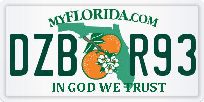FL license plate DZBR93
