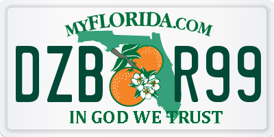 FL license plate DZBR99