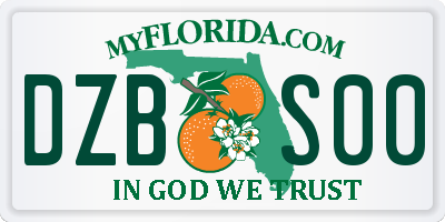 FL license plate DZBS00