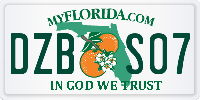 FL license plate DZBS07