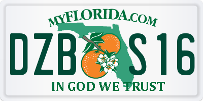 FL license plate DZBS16