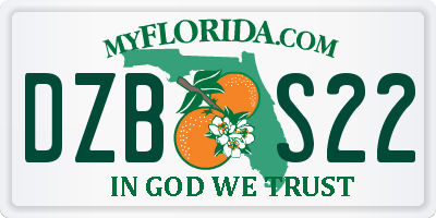 FL license plate DZBS22