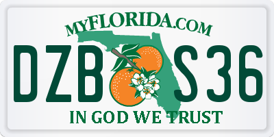FL license plate DZBS36