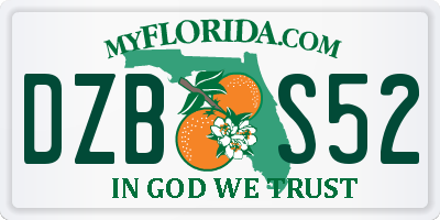 FL license plate DZBS52