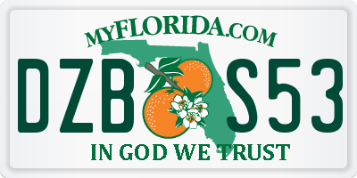 FL license plate DZBS53