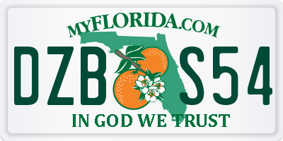 FL license plate DZBS54
