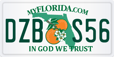 FL license plate DZBS56