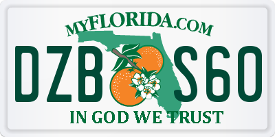 FL license plate DZBS60