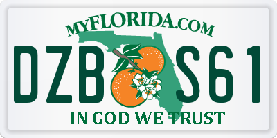 FL license plate DZBS61