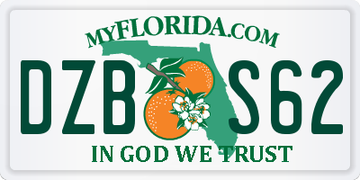 FL license plate DZBS62