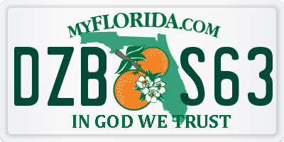 FL license plate DZBS63