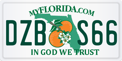 FL license plate DZBS66