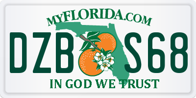FL license plate DZBS68