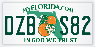 FL license plate DZBS82