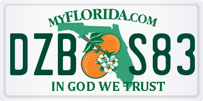 FL license plate DZBS83