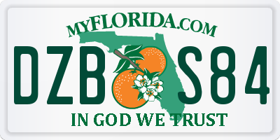 FL license plate DZBS84