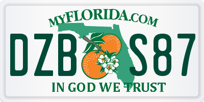 FL license plate DZBS87