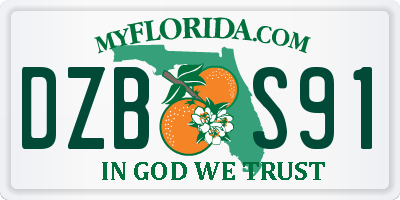 FL license plate DZBS91