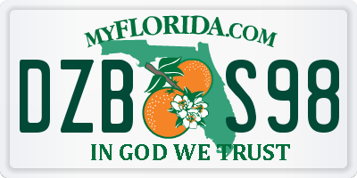 FL license plate DZBS98
